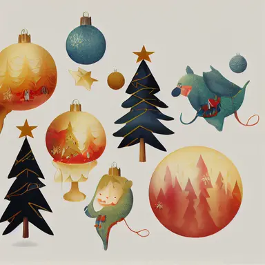Children Logo Design [ Christmas clipart by Eyvind Earl] graphic friendly texture soft shade intricate details illustration concept art magic realistic playful kids character childhood nature fine ink detailes extreme detailed no backwards +3dmax +uhd +8k