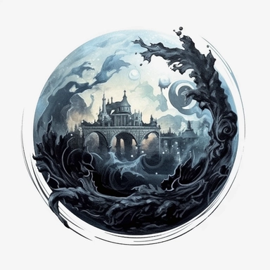 dark fantasy globe Clipart, watercolor, hyper realistic, intricate detail, illustration style, high resolution, on the white background