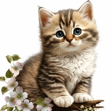 Cute Kitten Clipart for creating cards, flyers
