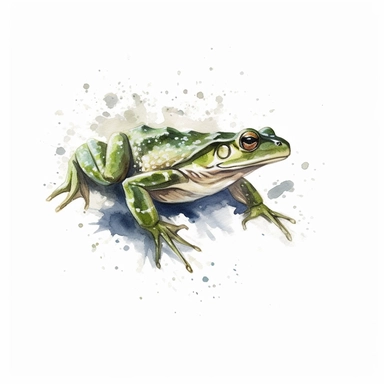 watercolour illustration free brushstrokes, beautiful and joyful, leaping frog, mark brooks, naturecore, animal clipart, isolated on a white background,