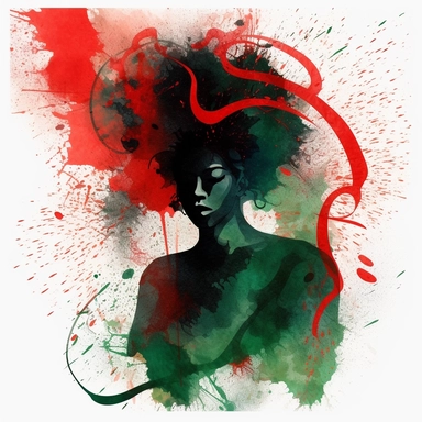 watercolor,hd, clipart, abstract art, celebrating Juneteenth, red, black, green--s 250