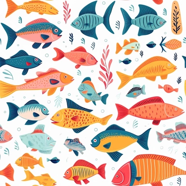 fishs clipart set, illustrations