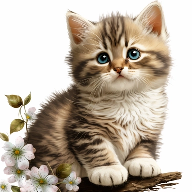 Cute Kitten Clipart for creating cards, flyers