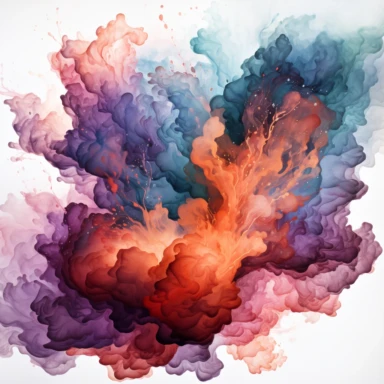 Celestial galaxy smoke Clipart, Watercolor, hyper realistic, intricate detail, illustration style, high resolution, on the white background