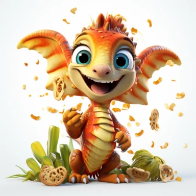 clipart, cartoon Tapejara, in the style of imax, playful and lighthearted compositions, childlike innocence and charm, uhd image, realistic and hyper-detailed renderings, movie still, utilizes, white background