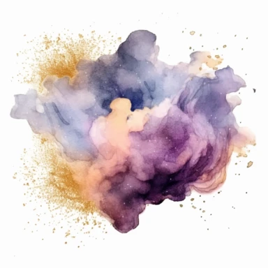 smoke, dust, glitter watercolor clipart, white background