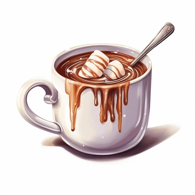 hot cocoa in a canteen clipart clear white background