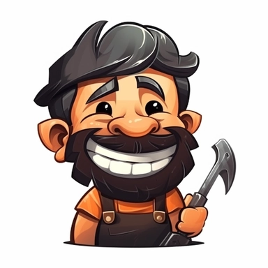 happy cute Blacksmith face, cartoon, clipart, mascot, isolated on white background