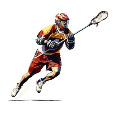 lacrosse player clipart, white background