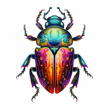 Colorful Beetle Clipart,white background