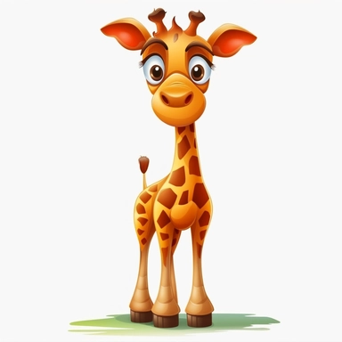 hd clipart, giraffe, cartoon style, fully detailed,