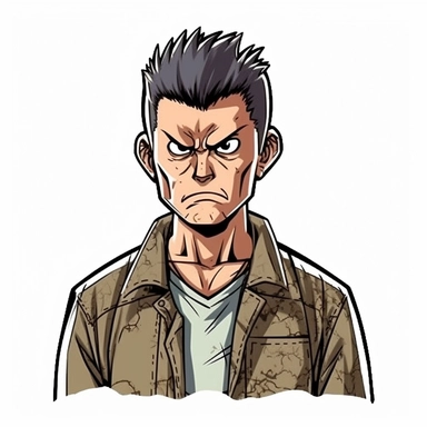 A Man with Angry Face, Body and Hand Expression, White background, Half Body Image, Clipart, Vector illustration