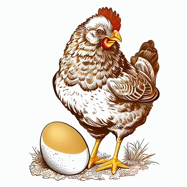 hen and egg, clipart, high resolution, black outline, white background, 4k, vector illustration