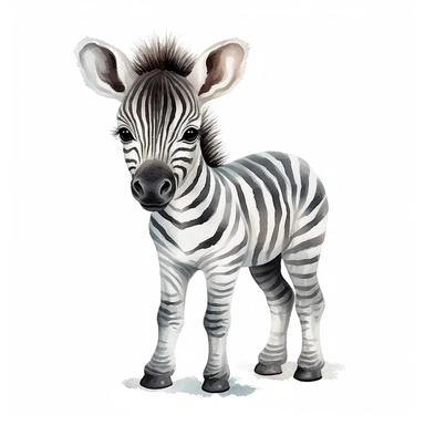 clipart with white background, baby zebra sitting down, cute and adorable, clearly defined separate image, high quality--ar3:4-no mockups, watermarks, numbers, writing, letters--q2--v5.1--s1000