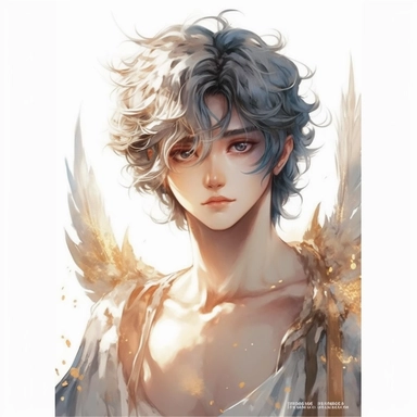 a handsome relistic looking man,alchemy of the soul, Takehisa Yumeji's art style, soft, glowing watercolour clipart, isolated clipart, white background