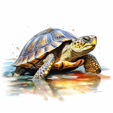 watercolour illustration free brushstrokes, beautiful and joyful, turtle, mark brooks, naturecore, animal clipart, isolated on a white background