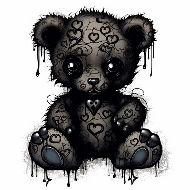 gothic teddy bear clip art