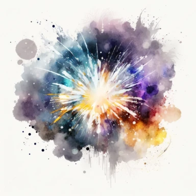 firework. beams of light. watercolor. clipart.
