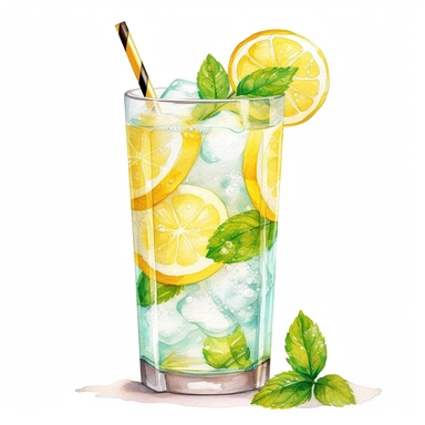 Indulge in the refreshing sweetness of a watercolor lemonade clipart. This delightful artwork captures the essence of a tall glass filled with zesty lemonade, rendered in soft and soothing pastel colors. The lemon slices and ice cubes add a touch of vibrancy, while the subtle brushstrokes create a whimsical and artistic feel. Quench your creative thirst with this charming watercolor lemonade clipart.