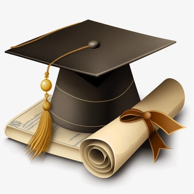 a graduation clip art, diploma and cap