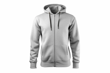 Blank gray mens hoodie sweatshirt long sleeve with clipping path, mens hoody with hood for your design mockup for print, isolated on white background. Template sport winter clothes.