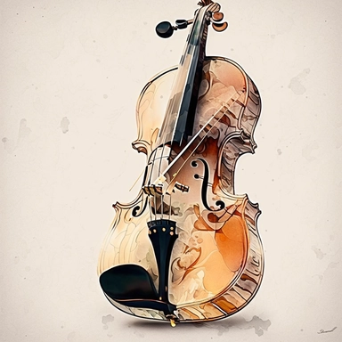 Cello watercolor clipart
