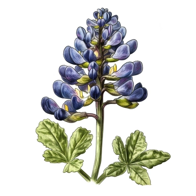 Bluebonnet (Lupinus texensis), clipart