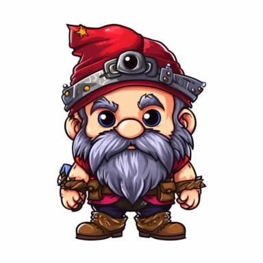 clipart, male kawaii Pirate gnome, kawaii Pirate gnome, isolated on white background, no background