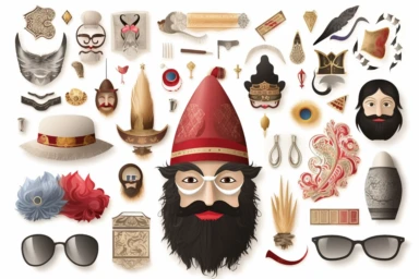 jewish+purim , highly detailed, isolated on white, clipart,