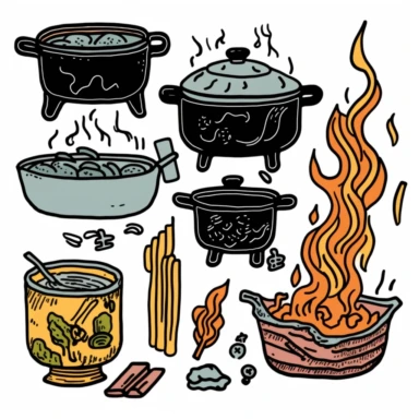 a set of black line clipart inspired by ramen and stickers and Lego and Funko Pop toys