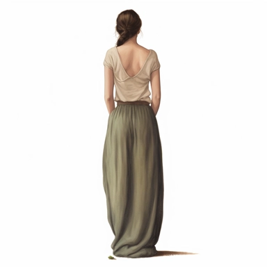woman full height from the back no face clipart