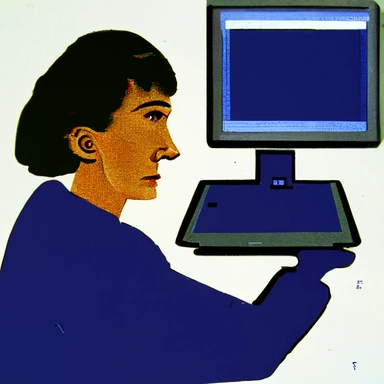 An image of a person using a computer or other technology to access information clipart