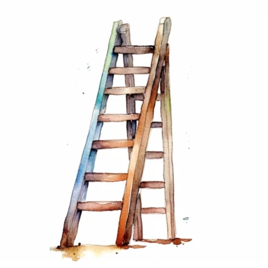 ladder , watercolour clipart, white background