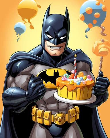 Batman Clipart Birthday Party Invitation Card