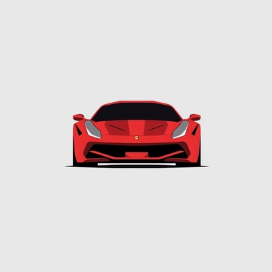 minimalistic ferrari, clipart, sticker