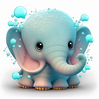 clipart style cute dumbo octopus