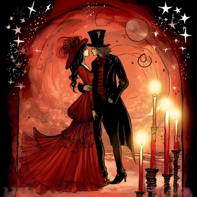 Anniversary greeting card clip art HD, Magical, gothic style