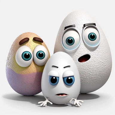 easter egg family, pixar animation, 3D, clipart, white background, no background, clipartmax,