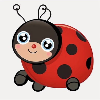 cartoon lady bug for baby nursery white background clipart