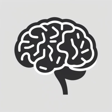 simple vector cartoon drawing of a human brain, glyph icon style, clipart, flat 2d vector, minimalist, svg cut file, line art drawing