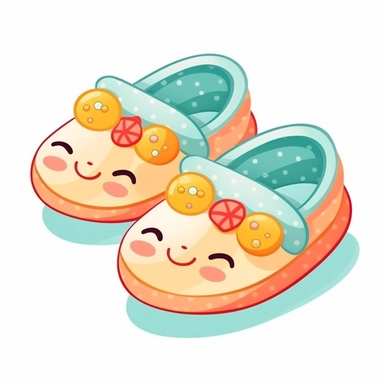 clipart of slipper kawaii white background
