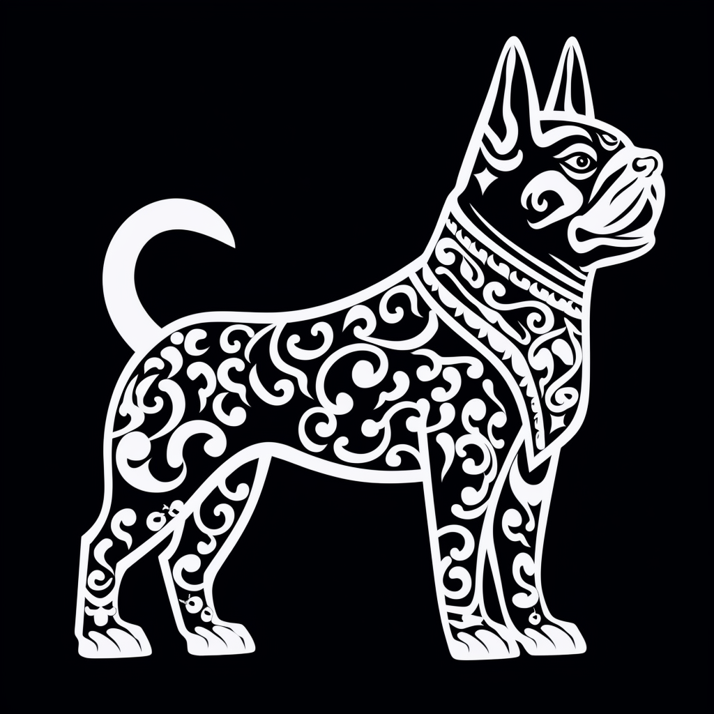 dog clipart black and white