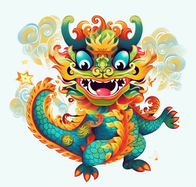 christmas greeting cards chinese dragon, korean, animation, illustration, vector svg, animated, background clipart, in the style of psychedelic artwork, adorable toy sculptures, colorful caricature, elaborate beadwork, figura serpentinata, papua new guinea art, psychedelic illustration