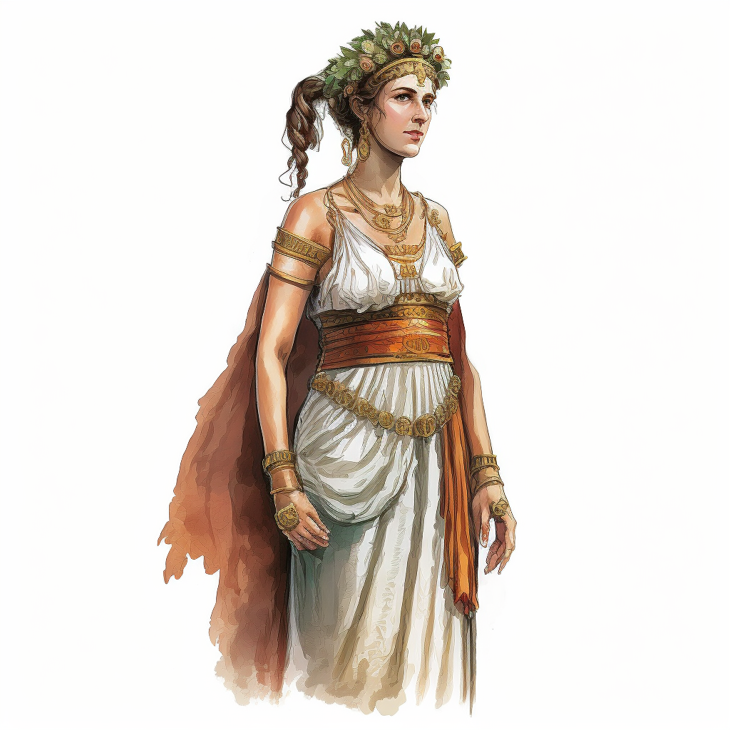 a beautiful and ultra realistic hellenistic dressed happy full body ...