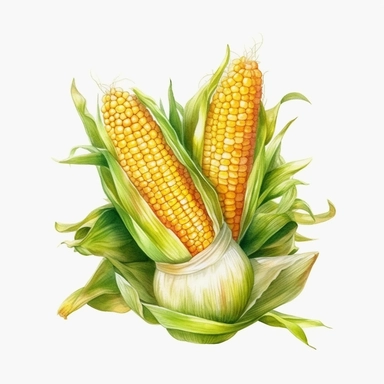 clip art, clear background, watercolor painting,baby corn, simply style, png, transparant background