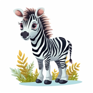 cute zebra clipart for a baby bedroom