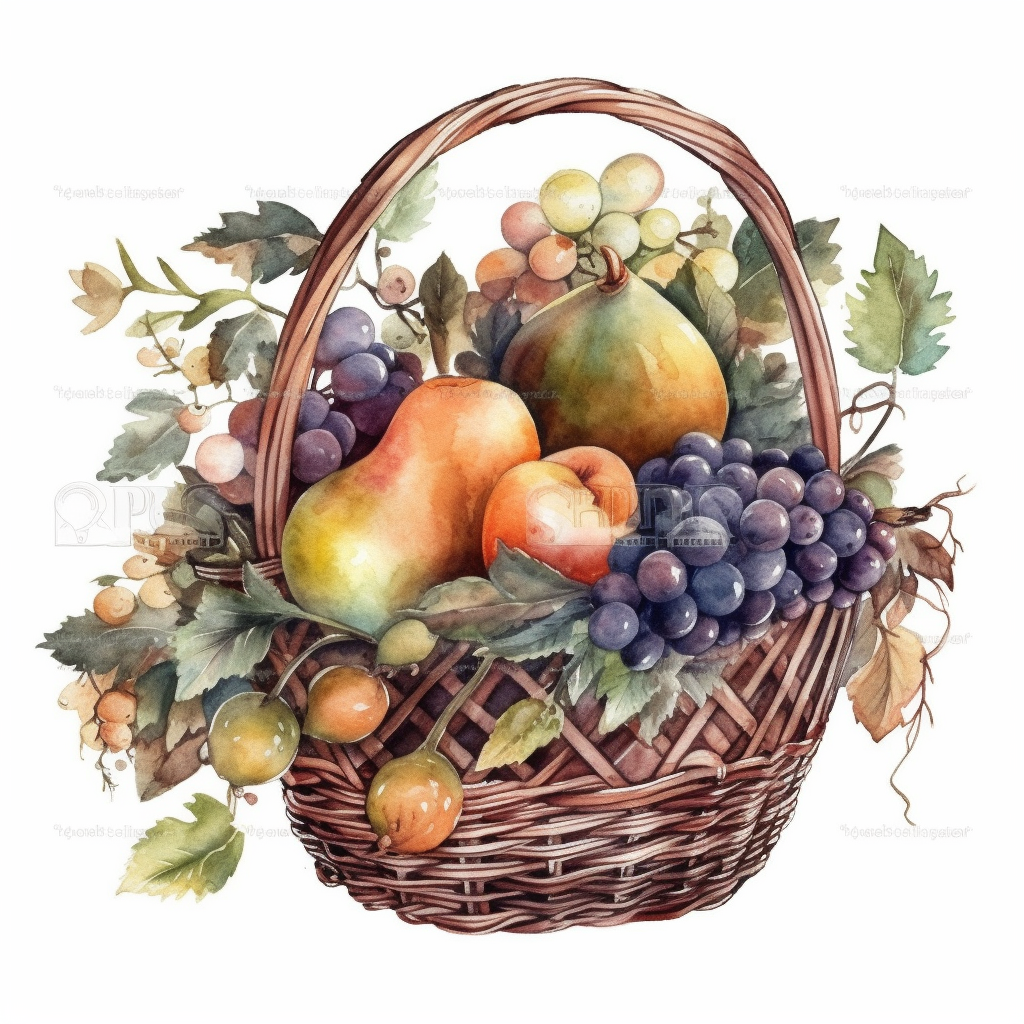 fruit basket clipart