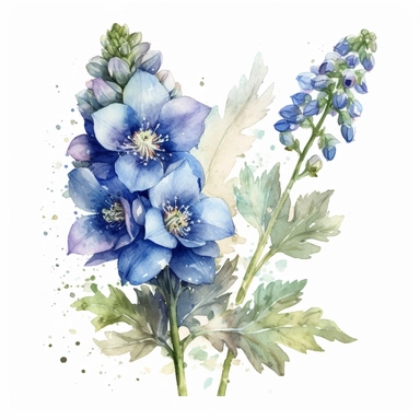 watercolor clipart blue delphiniums