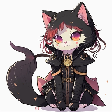 cute anime cat cosplaying clipart