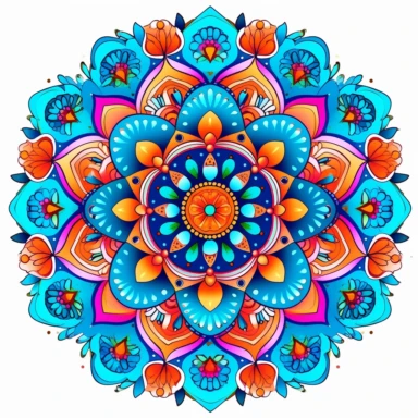 In this captivating clipart, the traditional art of mandala creation merges harmoniously with vibrant neon colors and modern design elements. Against a pristine white background that facilitates easy subject separation, mesmerizing mandalas come to life. Each intricate pattern and symmetrical design is meticulously crafted, exuding a sense of balance and harmony. The fusion of traditional and modern elements is accentuated by the use of vibrant neon colors that pulsate with energy, creating an e